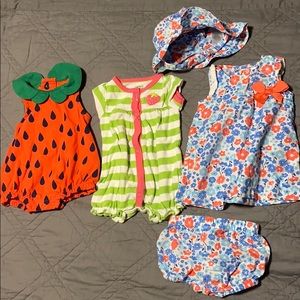 Carter’s newborn summer lot girls, 3 pieces